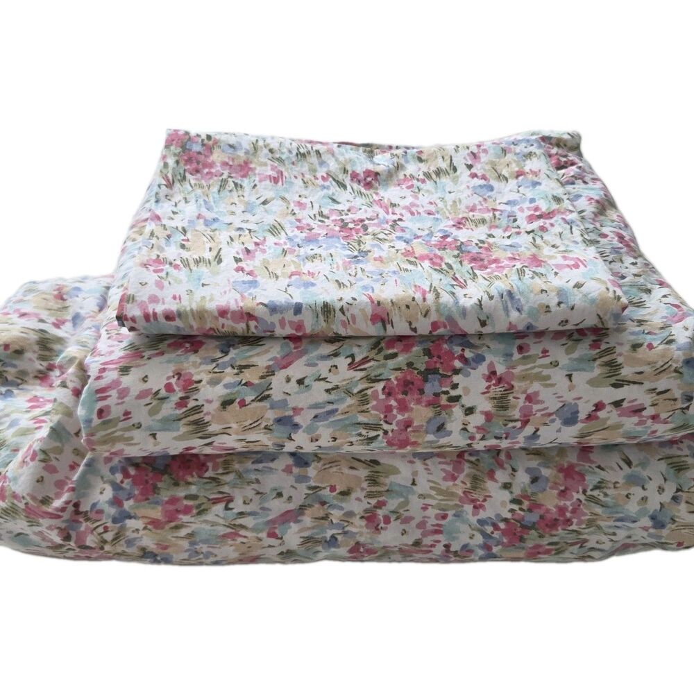 Lauren Ralph  LAUREN Queen Sheet Set Floral 100% Cotton Fitted+Flat+1 pillowcase
